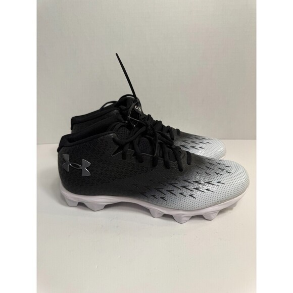.9090 Under Armour Spotlight Lux 2.0 Football Cleats in Black/White -US 12 Mens - Picture 1 of 5